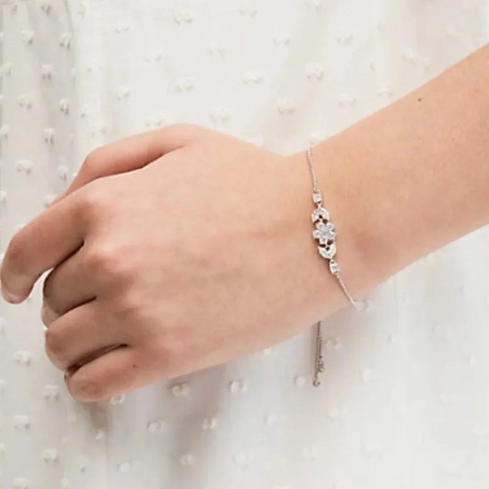 NWT Kate Spade Gleaming Gardenia Flower Slider Bracelet - Picture 5 of 6